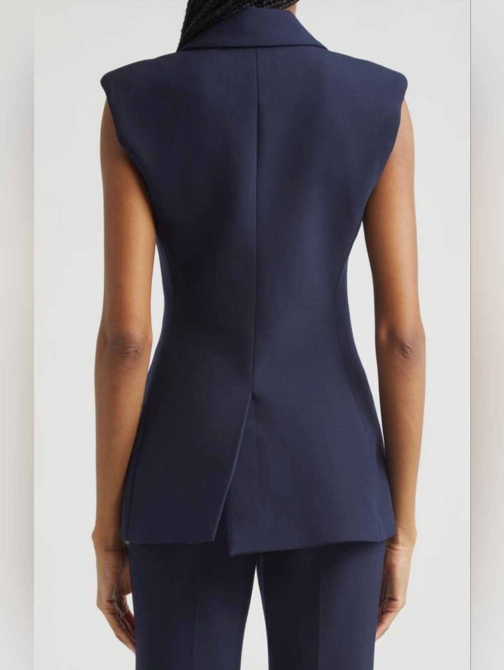VERONICA BEARD Ciel Tailored Vest Womens Size 8 Navy Blue Sleeveless Blazer - Picture 2 of 6
